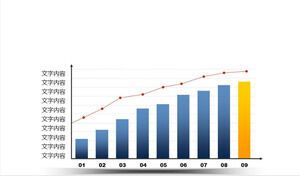مخطط العمود خط الرسم البياني مزيج المواد PPT