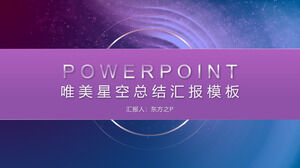 Piękne gwiaździste niebo raport podsumowujący szablon biznesowy ppt