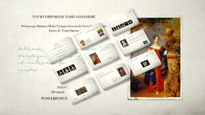 レトロな美術館スタイルのpptテンプレート