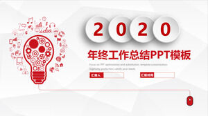 Modello ppt del rapporto di riepilogo di fine anno tridimensionale semplice del triangolo basso grigio elegante