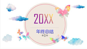 Атмосферный раскрашенный вручную шаблон резюме работы в цветочном стиле PPT