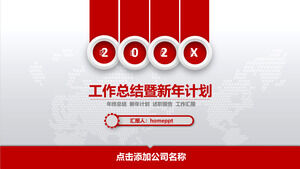 Świąteczny czerwony raport z pracy na koniec roku PPT szablon 2