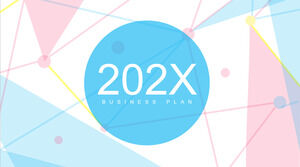 Modello PPT del rapporto di riepilogo del lavoro di fine anno rosa blu 2