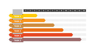 Набор диаграмм визуализации блок-схемы диаграммы Ганта