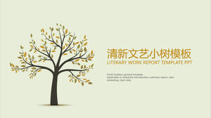 Fresh and elegant small tree general PPT template 2