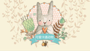 Cute cartoon animals universal PPT template