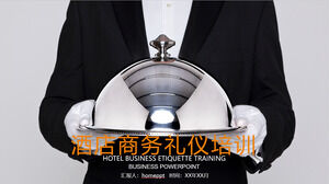 Template PPT pelatihan pendidikan etiket bisnis hotel dinamis sederhana