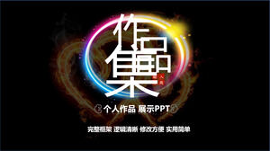 Czarny blask portfolio osobisty szablon do pracy PPT