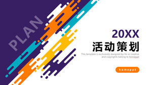 Renkli dinamik etkinlik planlama PPT şablonu
