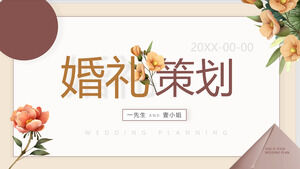 Modèle PPT de planification de mariage avec fond floral aquarelle