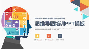 Modelo de PPT de plano de organização de treinamento de mapa mental dinâmico atmosférico