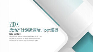 Basit ve taze moda emlak planı operasyon eğitimi ppt şablonu