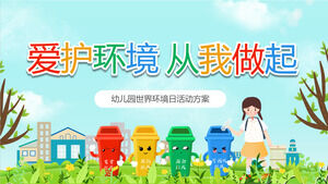 Kreskówka troska o środowisko zaczyna się ode mnie szablon PPT