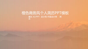 Ppt-Vorlage für den persönlichen Lebenslauf im Orange-Business-Stil