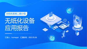 Ilustrasi bagan data templat ppt laporan aplikasi peralatan tanpa kertas