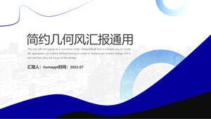 Basit geometrik stil üç aylık rapor iş genel ppt şablonu