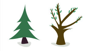 Wektor kreskówka duże drzewo ppt materiał