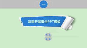 Light green refreshing topic opening report PPT template