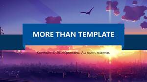 Modello PPT di moda atmosferica scenario al tramonto viola