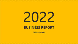 Template PPT minimalis garis teks kuning murni