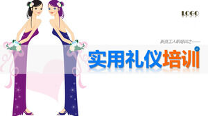 Yellow practical etiquette training PPT courseware