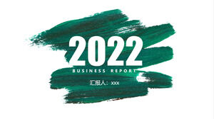 Plantilla PPT del plan de resumen de trabajo de tinta creativa verde