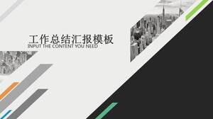 Modèle PPT de résumé de travail de figure géométrique créative noire