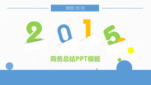 Modèle PPT de résumé de travail dynamique de couleur petit frais