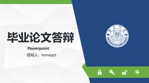 Șablon PPT de apărare a tezei de absolvire proaspăt albastru și verde