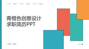 Modello di curriculum ppt per la domanda di lavoro personale creativa con cuciture a blocchi di colore