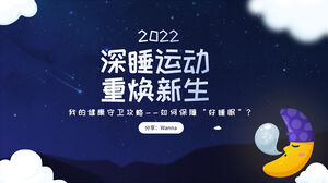 ppt-Vorlage für gesundes Schlafthema der niedlichen Karikatur