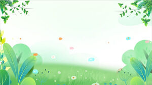 >La pianta verde fresca lascia l'immagine di sfondo del bordo PPT