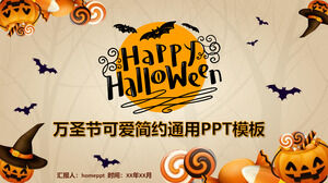 Cadılar Bayramı sevimli basit genel tema sınıfı toplantı PPT şablonu