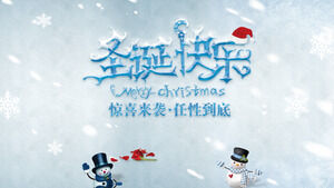 Buz ve kar Noel Avrupa ve Amerikan nefis PPT şablonu