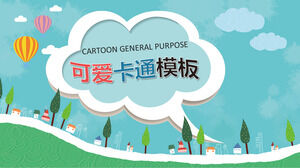 Modèle PPT général d'enseignement de dessin animé mignon