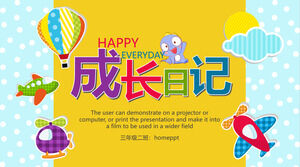 Șablon PPT jurnal de creștere pentru copii drăguți de desene animate colorate