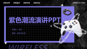 Template ppt tema teknologi kelas laporan pidato tren ungu