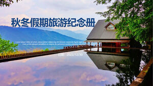 Kreskówka mówi idź i idź podróżować jesienne i zimowe wakacje szablon albumu podróży PPT