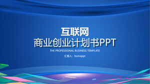 Suasana biru bisnis era internet perusahaan bisnis keuangan rencana proyek kewirausahaan mahasiswa template PPT promosi pemasaran