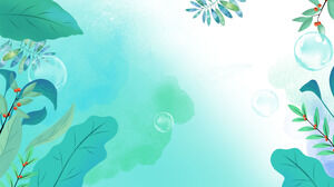 พืชสีน้ำสีเขียวห้าใบออกจากภาพพื้นหลัง PPT