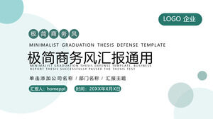 Modelo de PPT de relatório de negócios com fundo de ponto verde minimalista