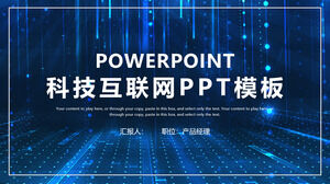 Slides de modelo PPT de relatório de trabalho na Internet de senso de moda azul