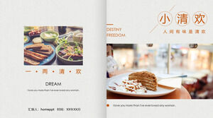 Template PPT album makanan gaya majalah sastra