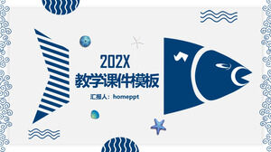 Template PPT courseware pengajaran gaya minimalis biru