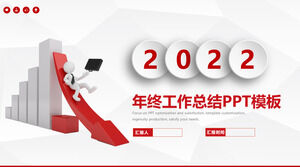 Latar belakang angin rendah wajah abu-abu yang elegan templat ppt laporan ringkasan kerja tiga dimensi mikro sederhana