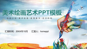 Sztuka malowania artystycznego planu podsumowującego szablon PPT