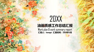 Ringkasan pekerjaan tekstur lukisan minyak melaporkan template PPT umum