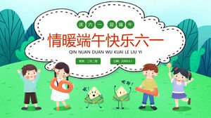 Çocuk Bayramı Dragon Boat Festivali kampüsü ebeveyn-çocuk aktivite planlaması PPT şablonu