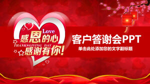 Minnettar kalp şükran PPT şablonu