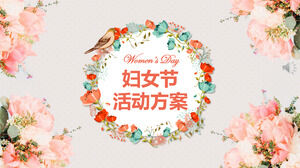 Розовый свежий женский день план действий шаблон PPT